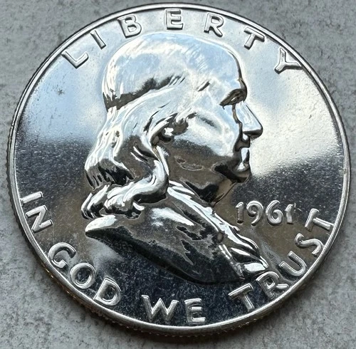 1961 Proof Franklin Half Dollar 90% Silver-INV#8334