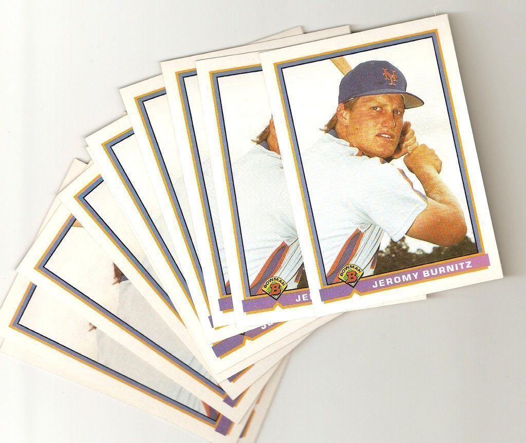 JEROMY BURNITZ ROOKIE 3 CARD LOT 1991 BOWMAN 474 NEW YORK METS MILWAUKEE BREWERS