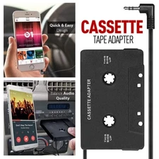 3.5mm Cassette Tape Adapter AUX Audio Play music iPod DVD CD Player phone to car