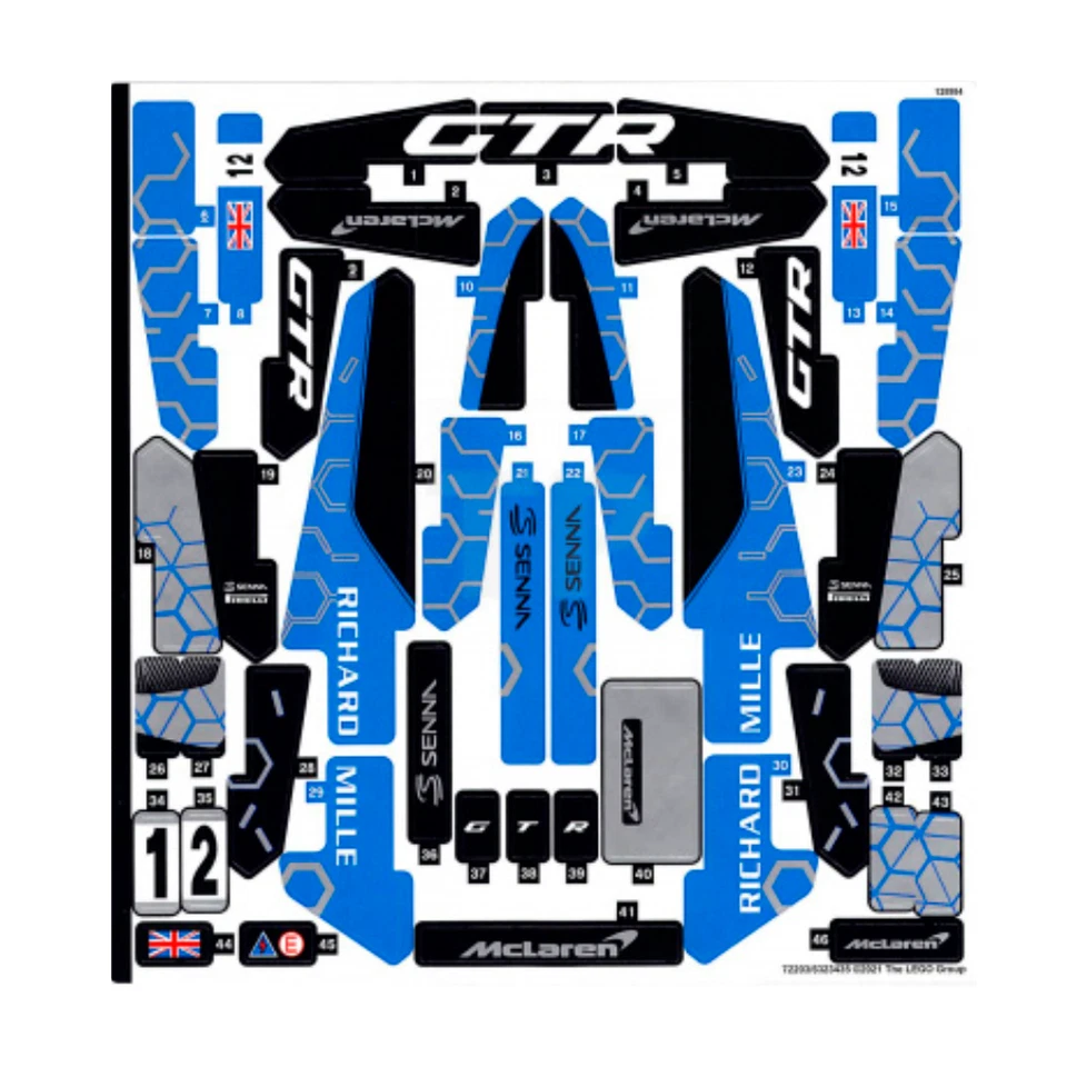 LEGO Sticker / Sticker Bogen for Set 42123 McLaren Senna GTR