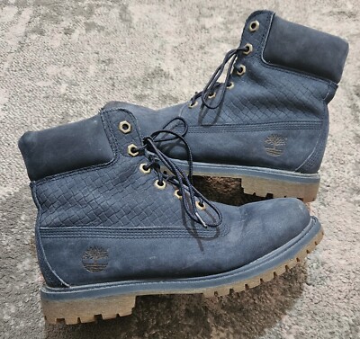 Timberland AF Icon 6Inch Womens Navy Boots Exx Cond Size W UK Wide  UK