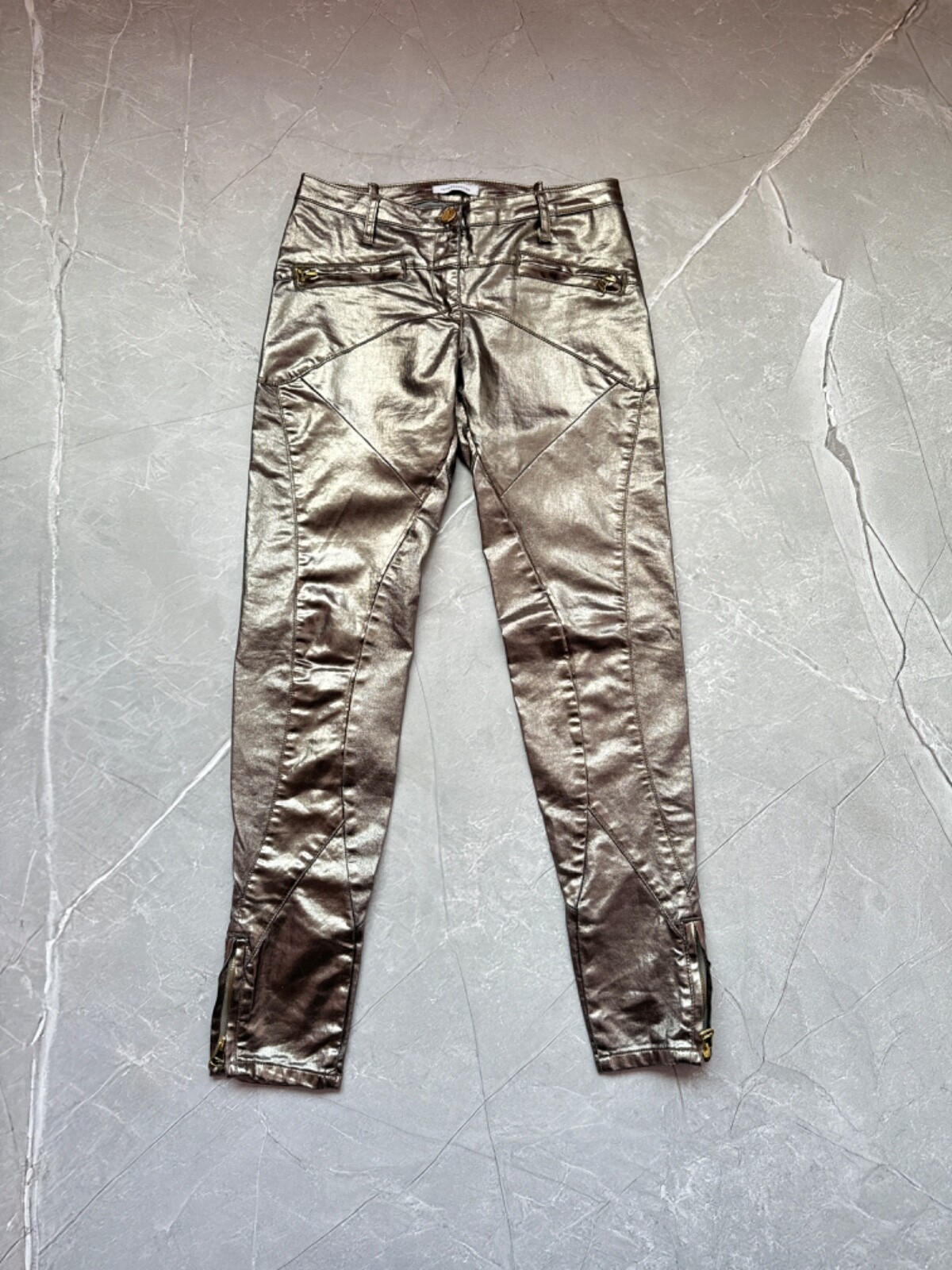 Faith Connexion Gold Biker Pants Jeans Size 28