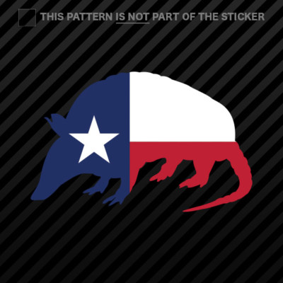 Armadillo Shaped Texas Flag Sticker Self Adhesive Vinyl lonestar