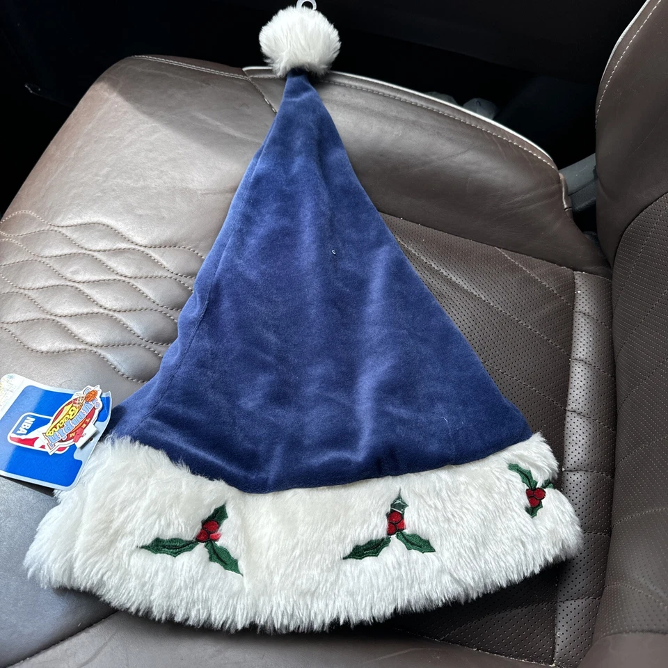 Sombrero de Papá Noel de felpa de vacaciones con logotipo grande del equipo de los New Jersey Nets ¡NUEVO! NCAA Navidad (40) Foto 2 de 2