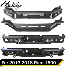 Black Steel Frontrear Bumper For 2013-2018 Ram 1500 Truck W Led Lightsd-rings