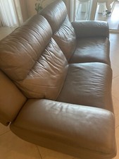 divano marrone 2 posti pelle, poltrone sofà,due relax elettrici