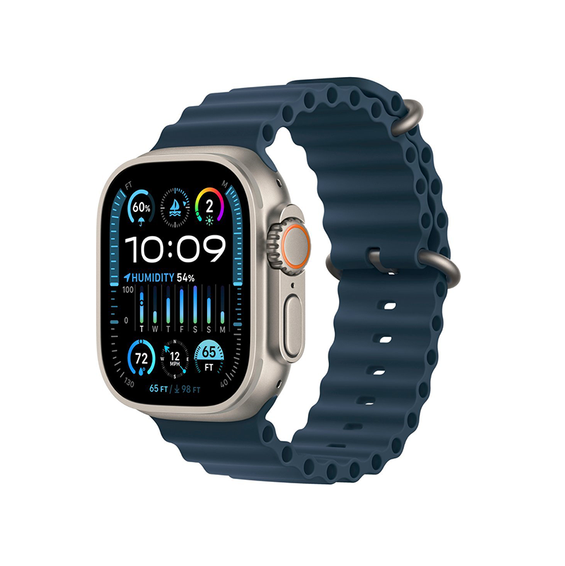 Apple Watch Ultra 2 49mm GPS + Cell Titanium Case w Blue Ocean Band MREG3LW/A-image
