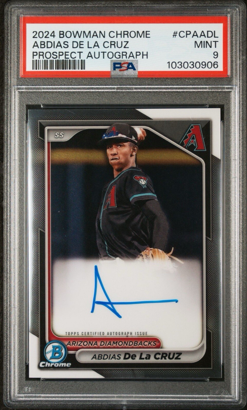 2024 Bowman Chrome - Prospect Autographs RC AU #CPA-ADL Abdias De La Cruz PSA 9