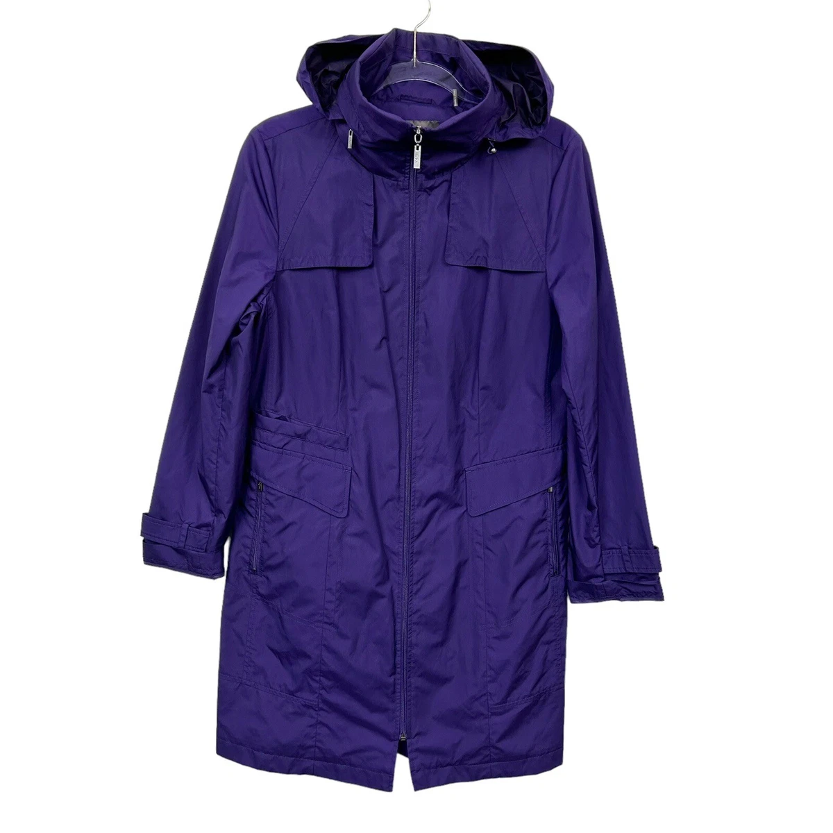 Cole Haan Purple Rain Jacket Womens Size Medium Hooded Packable