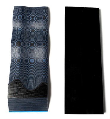 G10 3/16 .187 6x2 BLACK / BLUE LAYERED KNIFE HANDLE MATERIAL SCALES 2Pcs