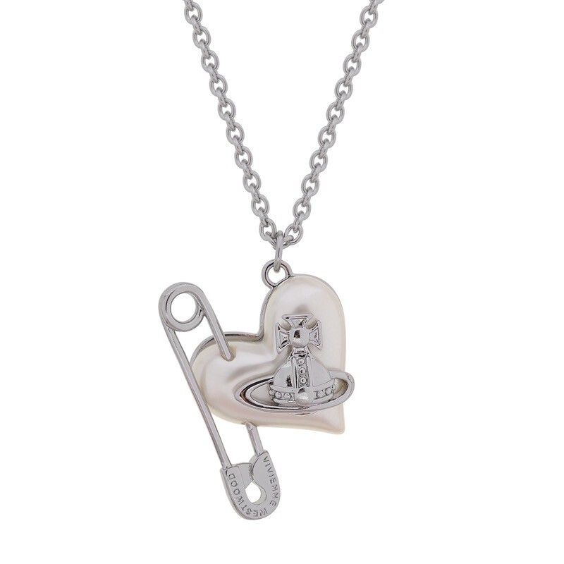 Vivienne Westwood ORIETTA Pearl Big Heart With Safety Pin