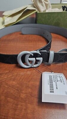 NWT Gucci Interlocking Grey G Black Leather Unisex Belt NWT Gucci Interlocking Grey G Black Leather Unisex Belt