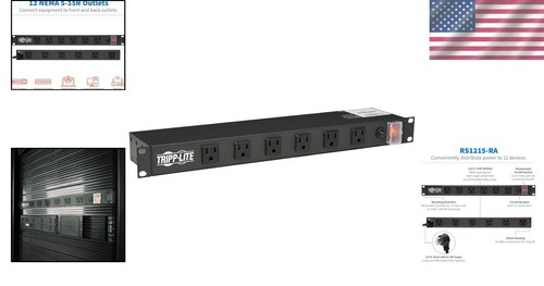 12 Steckdosenleiste PDU Rackmontage 15A 120V 15ft Kabel Wand- oder Rackmontage - Bild 2 von 11
