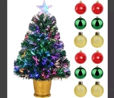 Tabletop Tree With Ornaments Light Up New 24" Star