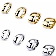 Stainless Steel Gloss Mirror Polished Traditional Wedding Classic Band Ring R228