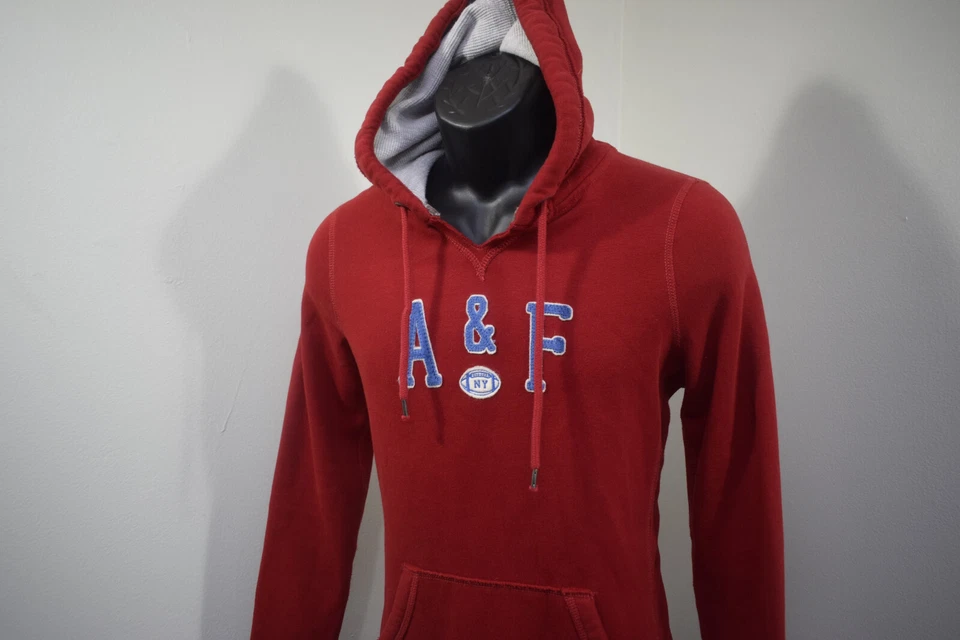 Abercrombie & Fitch толстовка с капюшоном красный хлопок смесь пуловер свитер женщин большой - Изображение 3 из 4