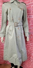 Grenfell Majer, Green Women’s Trench Coat Size 34 Made In England #r2