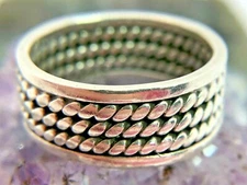 SVB Vintage Sterling Silver Rope Band Ring Size 6.75