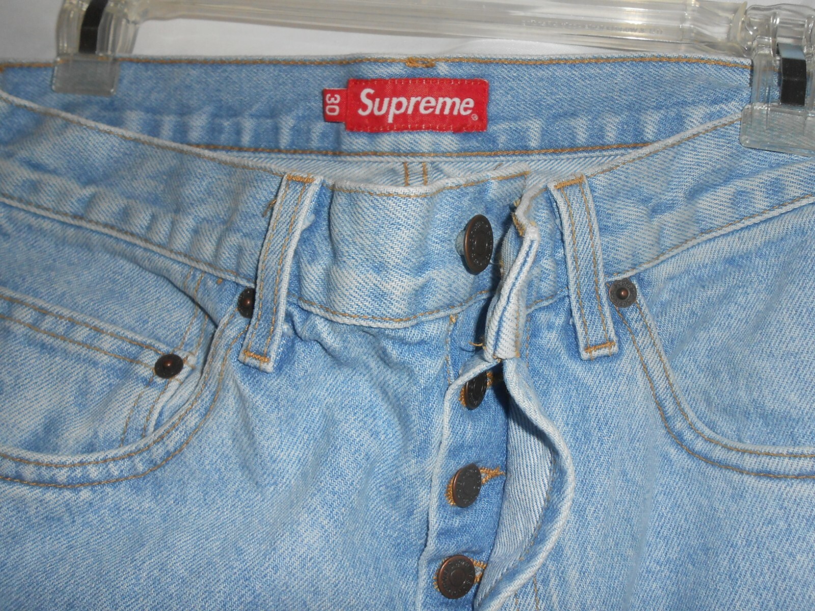 Купить Supreme Blue Denim Button Fly 