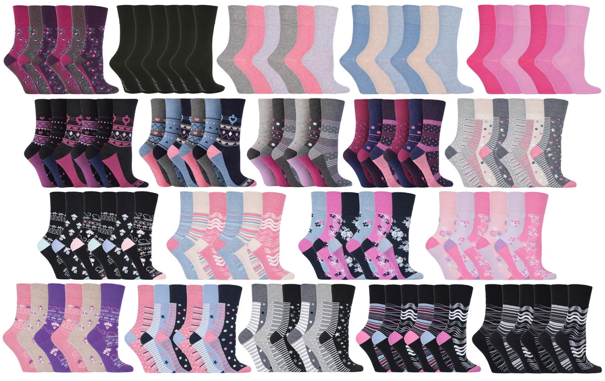 5 Pares De Calcetines Florales Para Mujer - Medias Hasta Pantorrilla - Poliéster Suave Y Cómodo - Talla Única