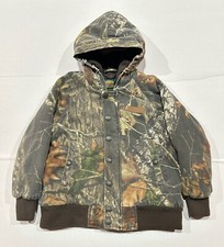 Cabelas Realtree Camo Jacket Hunting Youth Boys Size S Full Zip Snap Hooded READ