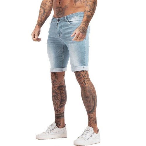 GINGTTO Men Denim Jean Shorts Summer 