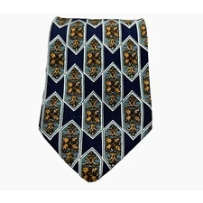 Mark Alexander Tie Geometric Floral Navy Blue Mens Neck Tie Office Gift Fathers