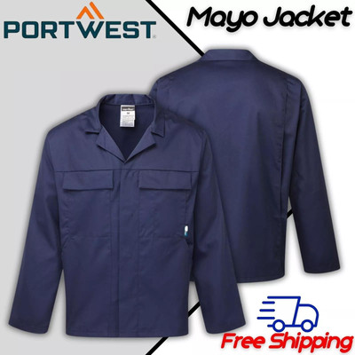 Portwest Mayo strapazierfähige Arbeitsjacke Polybaumwolle Action Back Komforttaschen UK