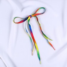 12 Pairs Rainbow Laces Man Miss Color Shoe Sneakers Colorful Flat Shoelaces