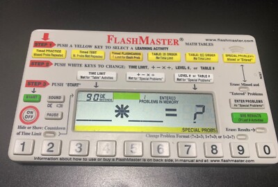 FlashMaster Math Tables Electronic Learning Tool MT1A Education 