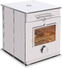 Foldable Camping Oven with 3 Tier Grill, Portable 304 Stainless Steel Camping St