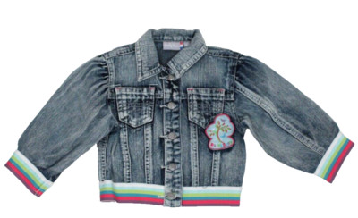 Ducky Beau Jeansjacke Übergangs-Jacke Mädchen Gr. 68 Regenbogen-Elastikbund