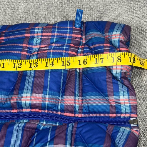 Patagonia Goose Down Filled Puffer Vest Youth Medium? Blue Plaid - Picture 13 of 19