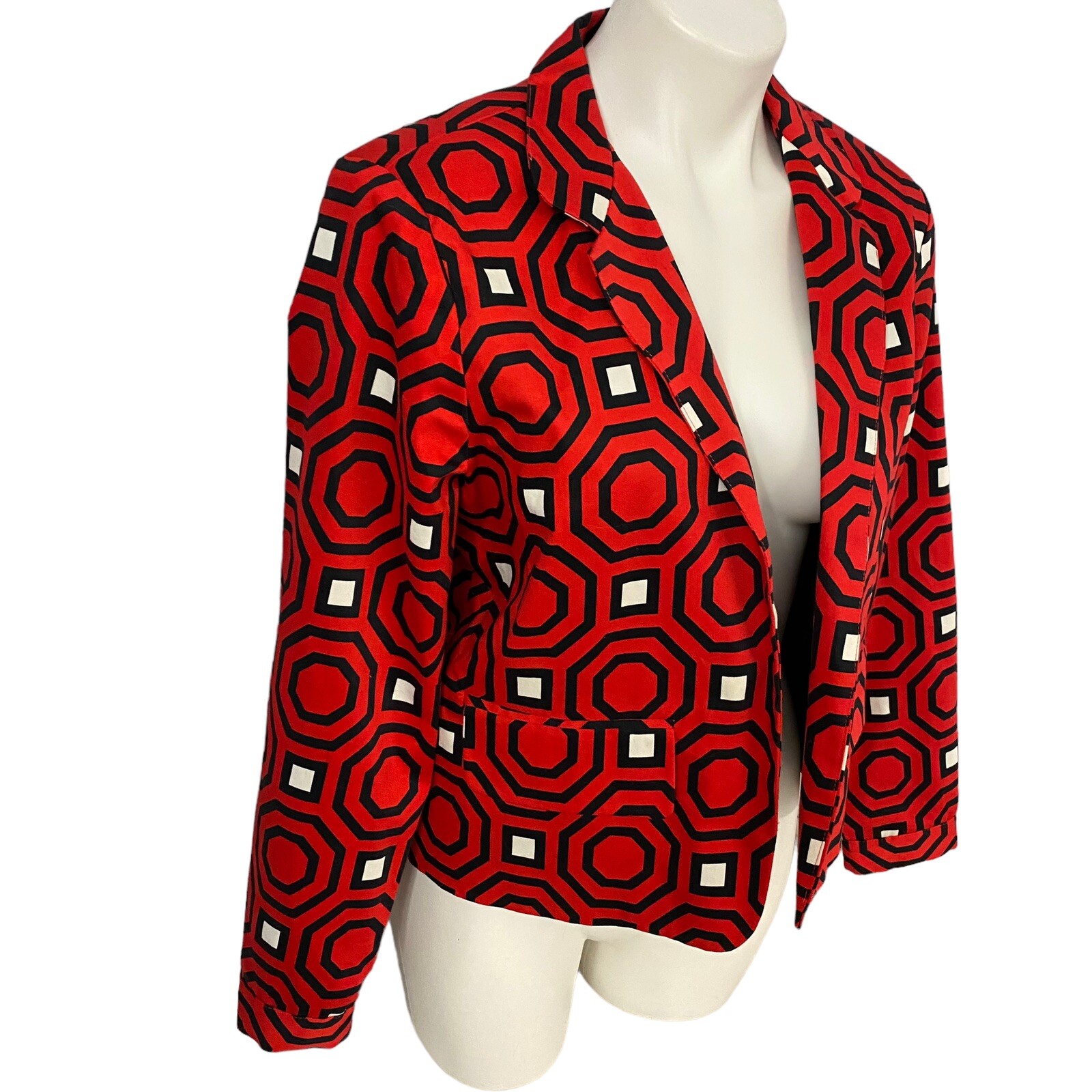 Patrick Christopher Womens Blazer PL Red Geometri… - image 6