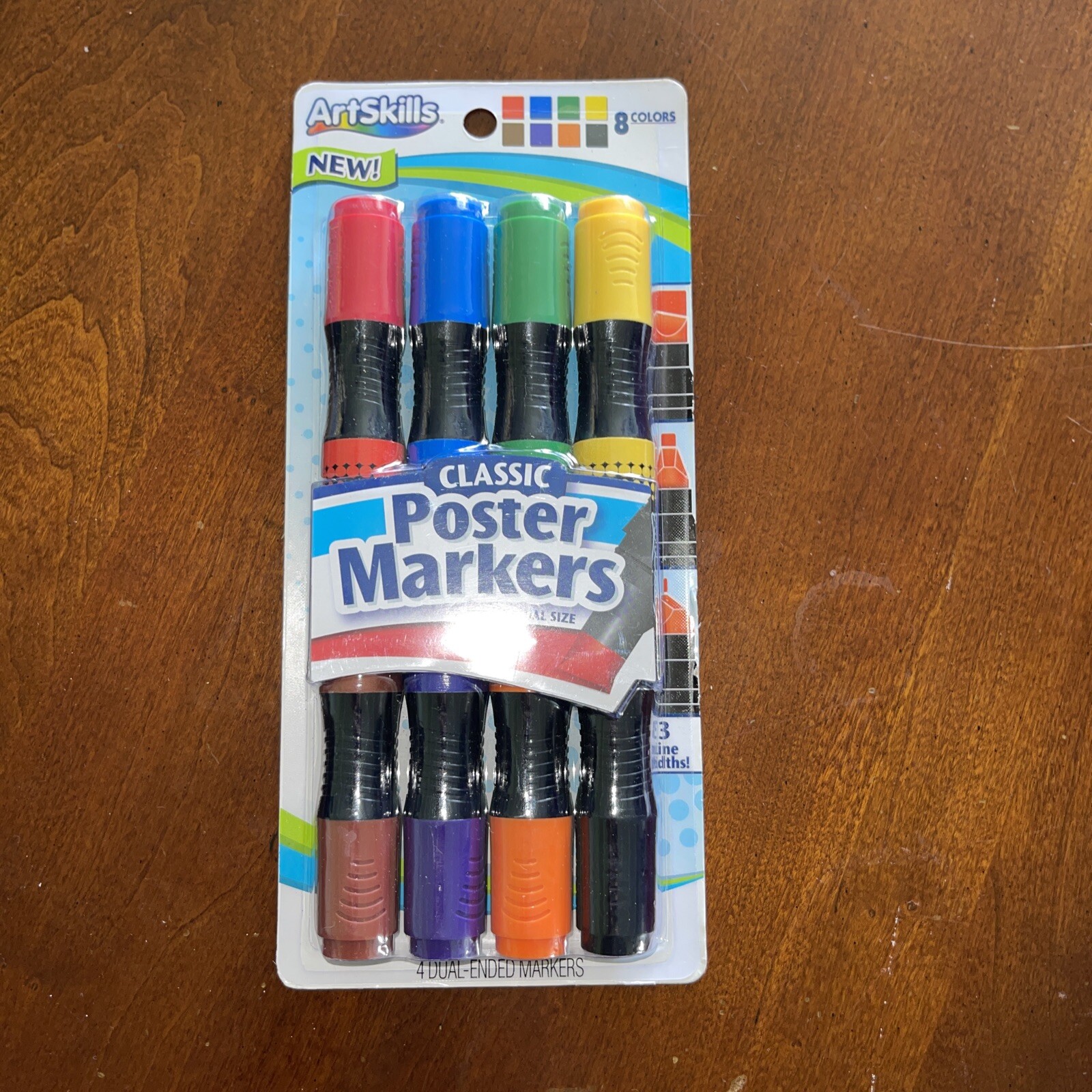 ArtSkills Classic Poster Markers, 4 Dual-End, 8 Colors (PA-4602)