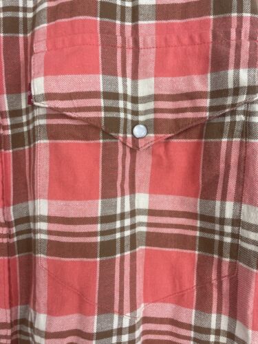 Levi’s Womens Western Shirt XS Oversized Long Sleeve Pearl Snap Button Plaid - Picture 4 of 13