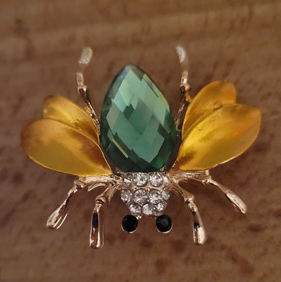 #ad Absolutely Stunning Rhinestone On Goldtone Bumblebee Bee Insect Brooch CA P190 7 $14.99