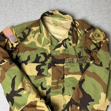 Military Ripstop Woodland Camo Combat Shirt Medium Regular