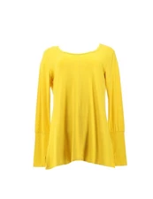 Attitudes Renee Front Seamed Tunic Long-Sleeves Mustard M NWOT (1094)