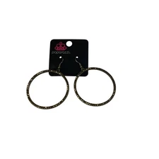 Paparazzi Jewelry Just Add Sparkle Brass Hoop Earrings For Women