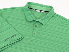 Black Clover Polo Shirt Mens 2XL Green Stretch Performance Golf Casual Tennis