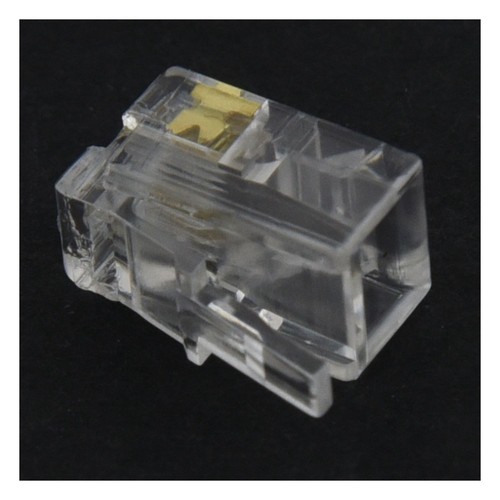 RJ9 4P4C Plug phone Jack Connector 50 pieces, Transparent N3M94890 - Zdjęcie 3 z 5