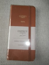 OSPREY LONDON A6 Lined slim pocket Diary 128 Pages Corded Tan - NEW