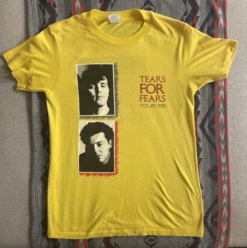 Tears For Fears Tour T Shirt Ched M/S 1980s vintage concert t-shirt, vintage, single stitch, B+ condition