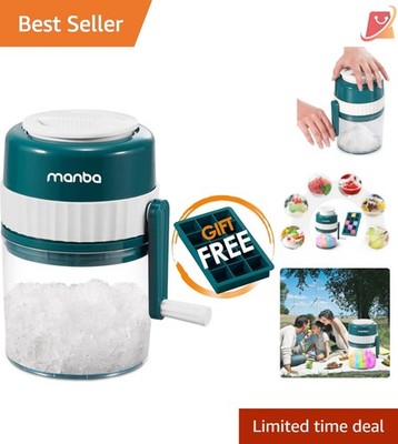 Ice Shaver Snow Cone Machine Portable Hand Crank Shaved Ice Maker BPA Free