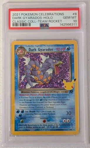 2021 POKEMON CELEBRATIONS CLASSIC COLL #8 DARK GYARADOS-HOLO PSA 10