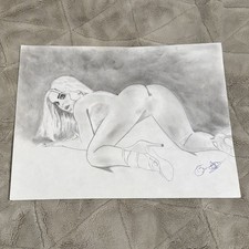 Prison Art Nude Female From Behind Drawing Pencil Sketch Woman Body Inmate *READ