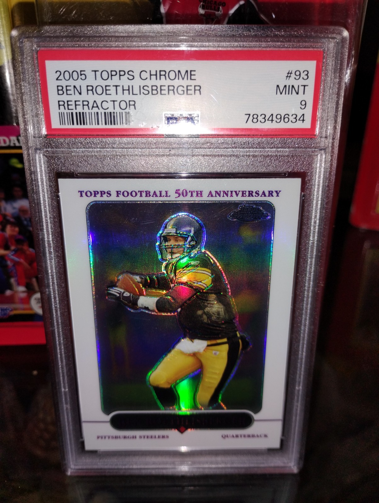 2005 Topps Chrome Ben Roethlisberger Refractor PSA 9 Pop 11 2nd Year Card