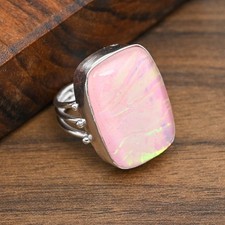 Pink Triplet Opal Gemstone Handmade 925 Sterling Silver Designer Jewelry Ring