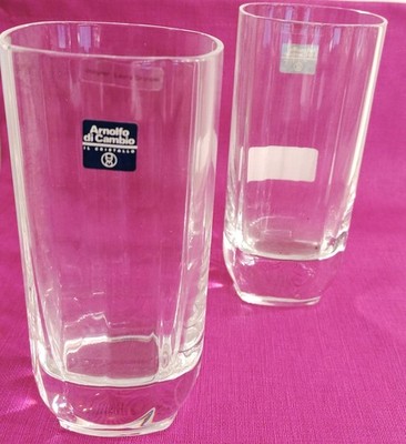 ARNOLFO DI CAMBIO, 12 crystal cocktail glasses, designer Laura Griziotti